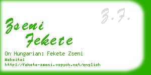 zseni fekete business card